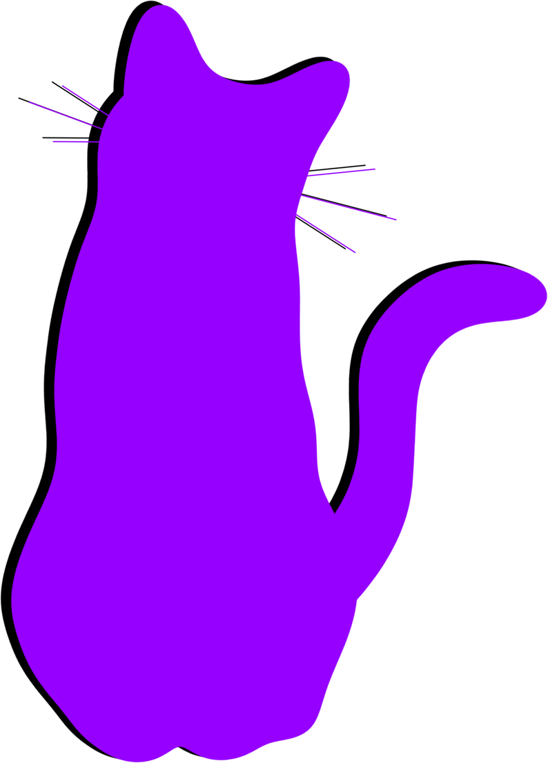 Purple Cat Silhouette